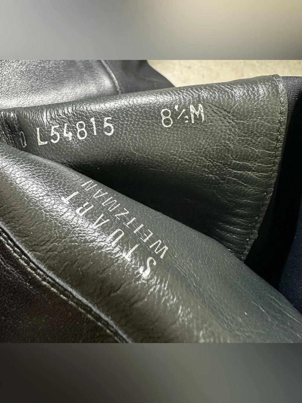 Stuart Weitzman 5050 Black Leather Stretch Knee High Boots Preppy Equestrian 8.5